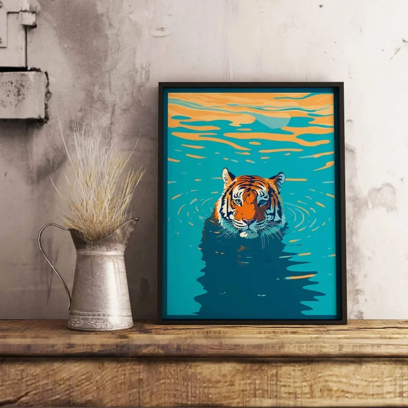 Tiger & Panther Canvas Wall Art – Jungle Tropical Poster Canvas Wall Art Qst