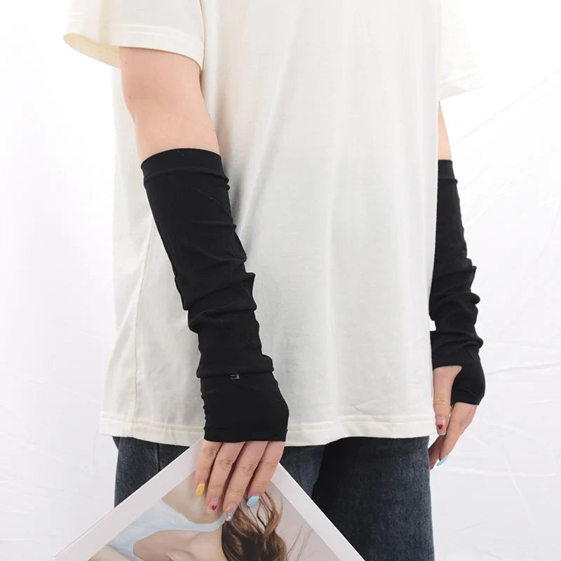 Y2K Goth Lolita Kawaii Anime Thin Fingerless Gloves | JK Style Fingerless Fashion Gloves Qme
