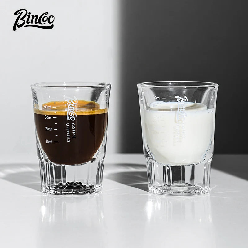 Bincoo 50ml Glass Espresso Measuring Cup with Scale Espresso Measuring Cup Qst