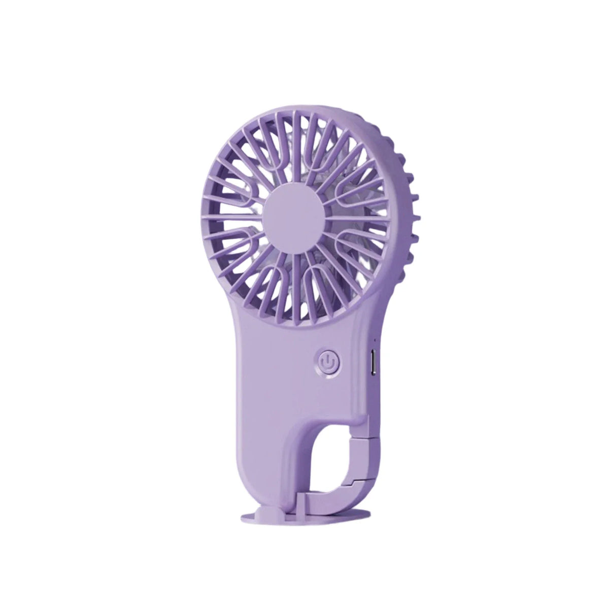 USB Rechargeable Handheld Mini Fan with Hook – 3 Speeds Handheld Mini Fan Qme Purple One Size