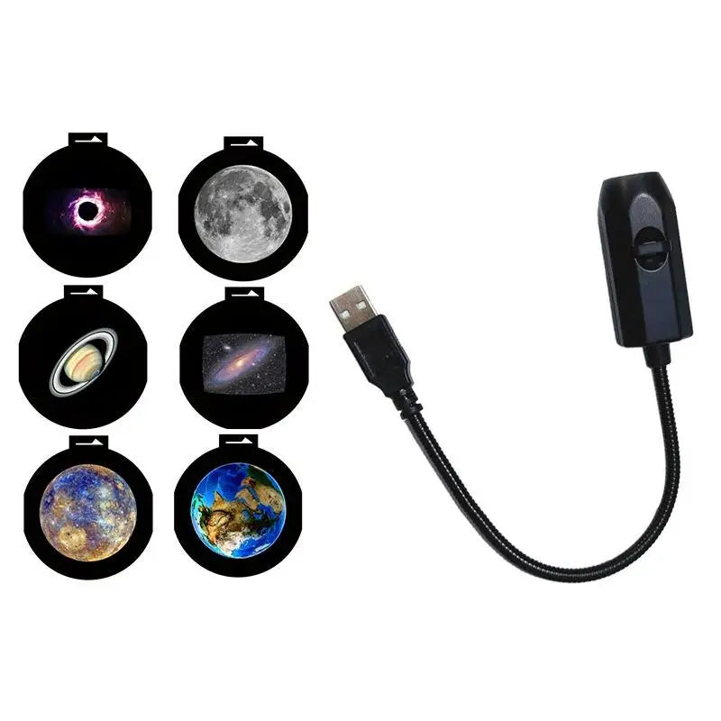 USB Moon Earth Starry Sky Projector Lamp – 4 Color LED Night Light Projection Night Light Qme A 1set