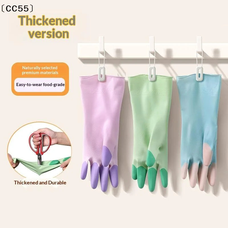 Silicone Dishwashing Gloves – Anti-Slip Long Reusable Kitchen Dishwashing Gloves Qst