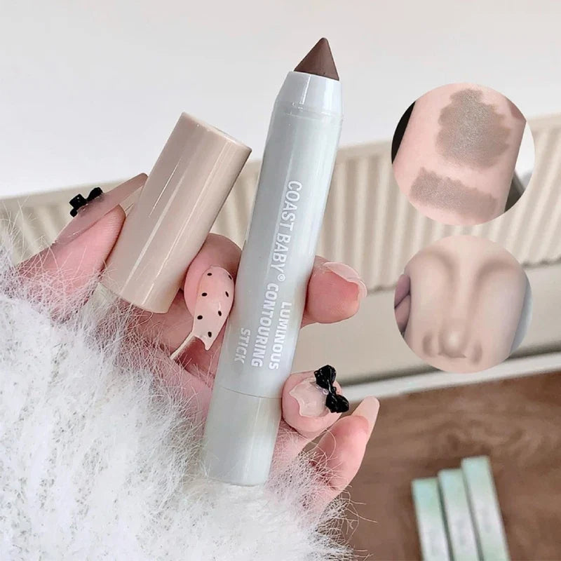 3D Contour Stick Highlighter – Waterproof Long-Lasting Bronzer Contour Highlighter Stick Qme