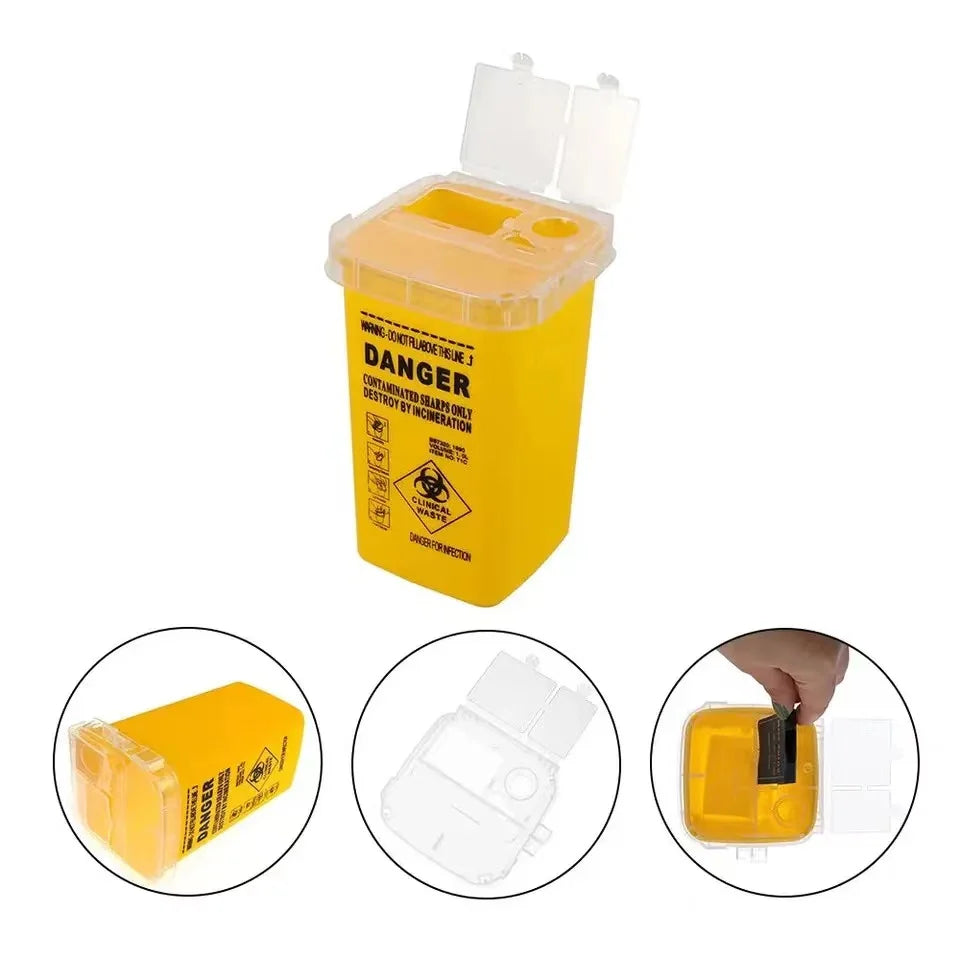 1L Sharps Container – Biohazard Needle Disposal Bin for Tattoo Sharps Disposal Container Qme