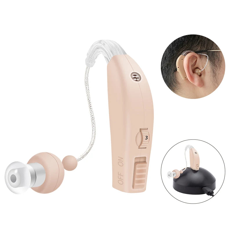 XceeFit BTE Rechargeable Sound Amplifier – Adjustable Volume Sound Amplifier Qst
