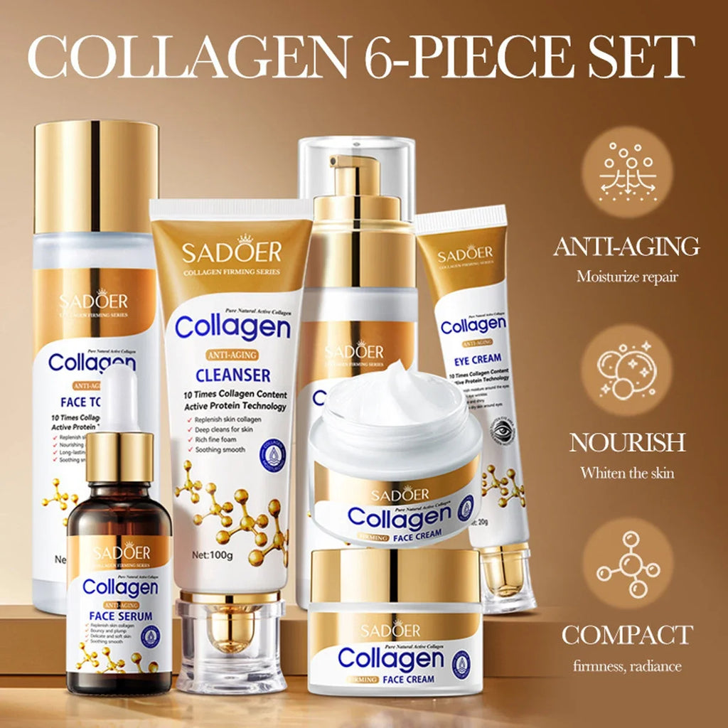 Collagen Firming Radiance 6-Piece Skincare Set | Hydrate & Firm Collagen Skincare Set Qme