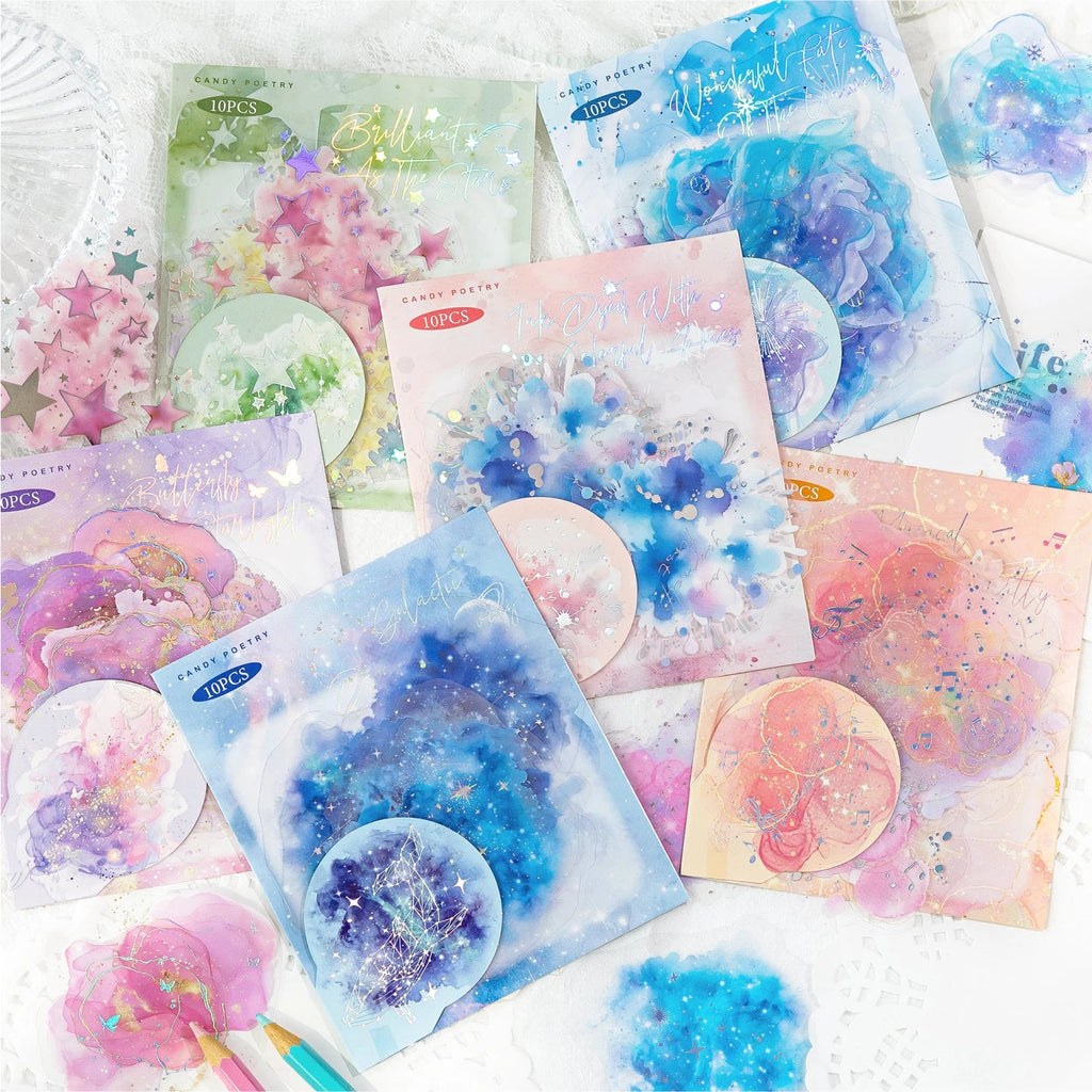 Watercolor Spatter Stickers – Journaling, Scrapbook & DIY Decorative Sticker Pack Qme