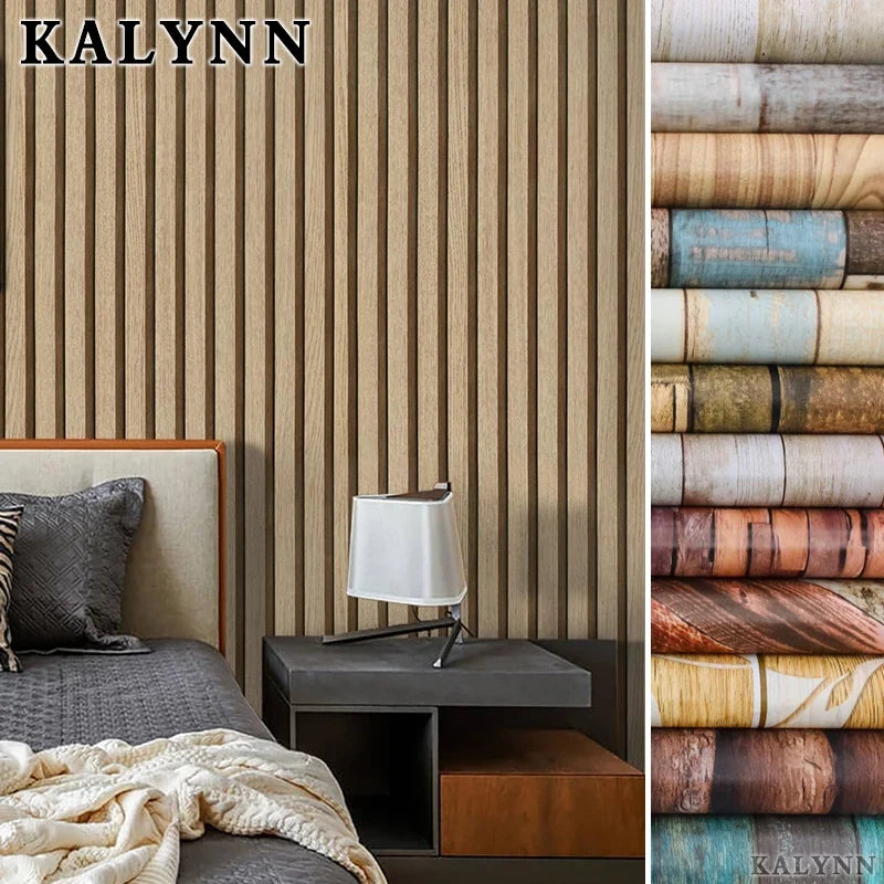 Wood Grating Peel & Stick Wallpaper – Removable Self-Adhesive Peel & Stick Wallpaper Qme