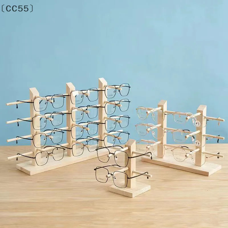 Wooden Sunglass Display Stand – Single Layer Eyeglass Rack Eyeglass Display Stand Qst