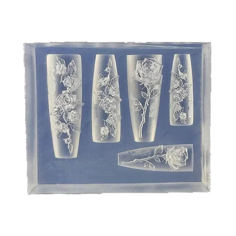 Silicone Rose Flower Nail Art Mold – DIY Resin Charm Mold Nail Art Mold Qme