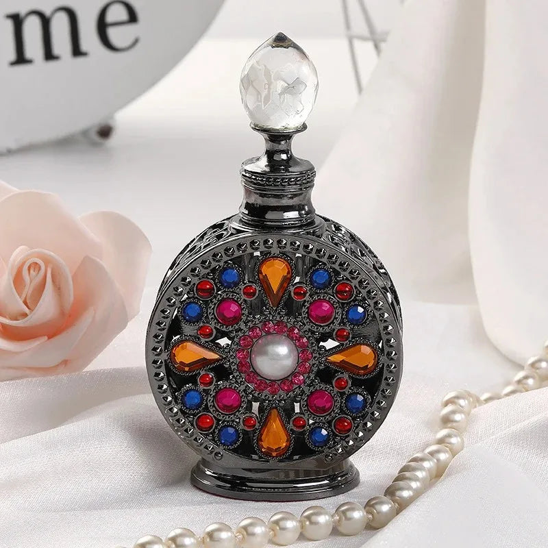 Luxury 15ml Glass Perfume Bottle | Empty Refillable Dispenser Refillable Perfume Bottle Qme Black 12ml