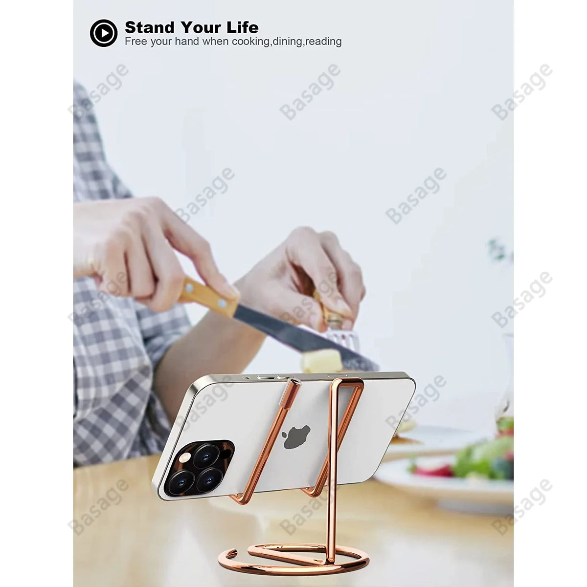 Metal Wire Cell Phone Stand & Business Card Holder Desk Desk Phone Stand Qme