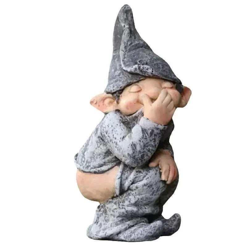 Naughty Dwarf Resin Garden Statue | Lawn & Balcony Decor Garden Statue Qme A