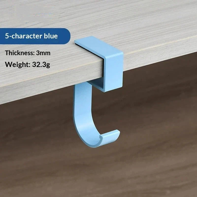 Desk Bag Hook Anti-Slip Stainless Steel Table Hanger Desk Bag Hook Qme E
