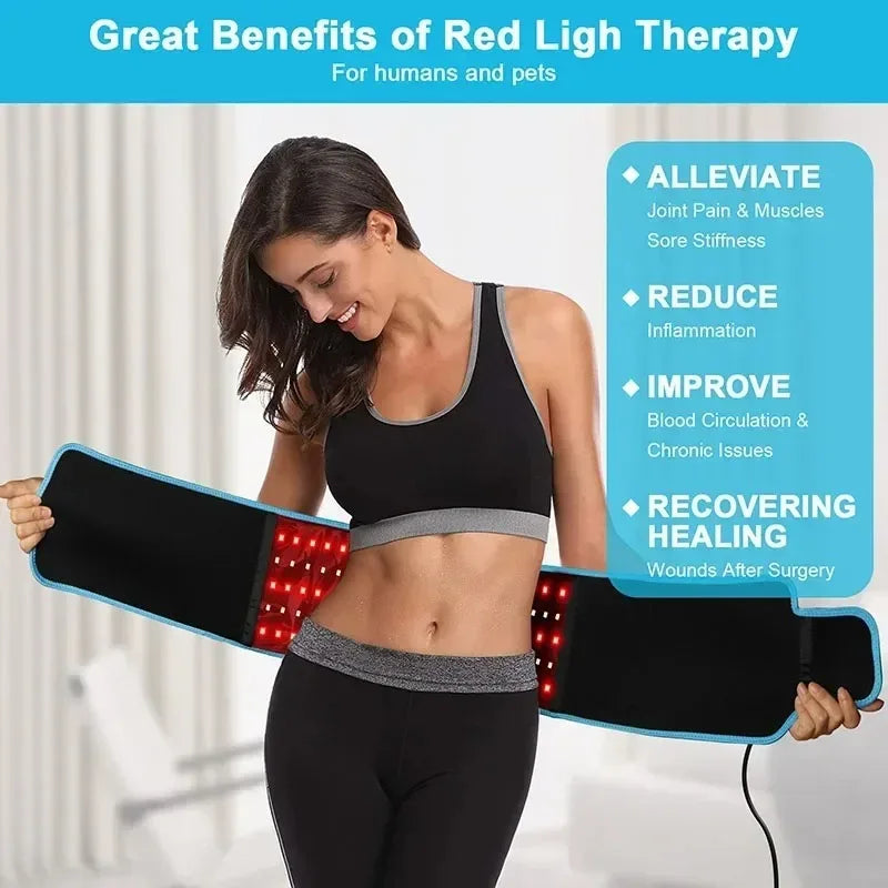 Infrared LED Light Therapy Belt 660nm 850nm Waist Wrap LED Light Therapy Belt Qst