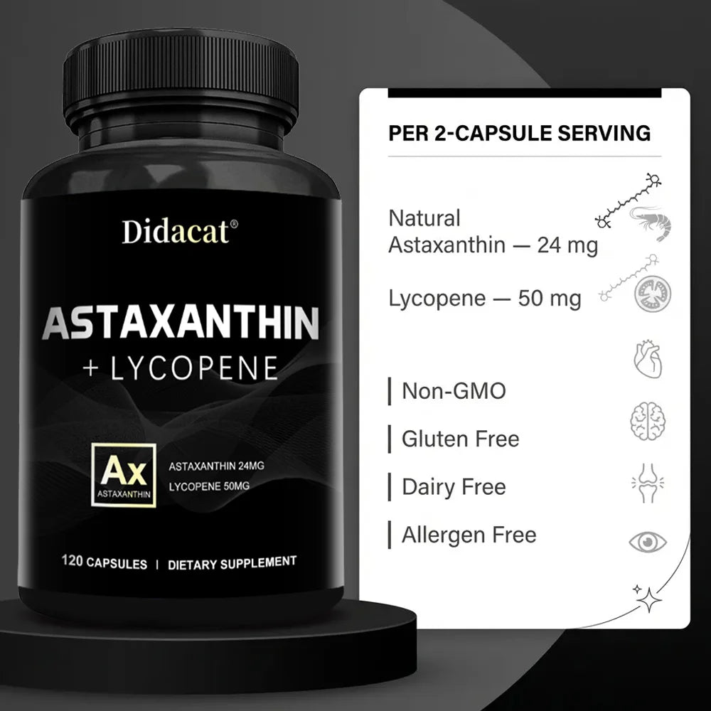 Didacat Astaxanthin Capsules – Antioxidant Supplement Antioxidant Supplement Qst