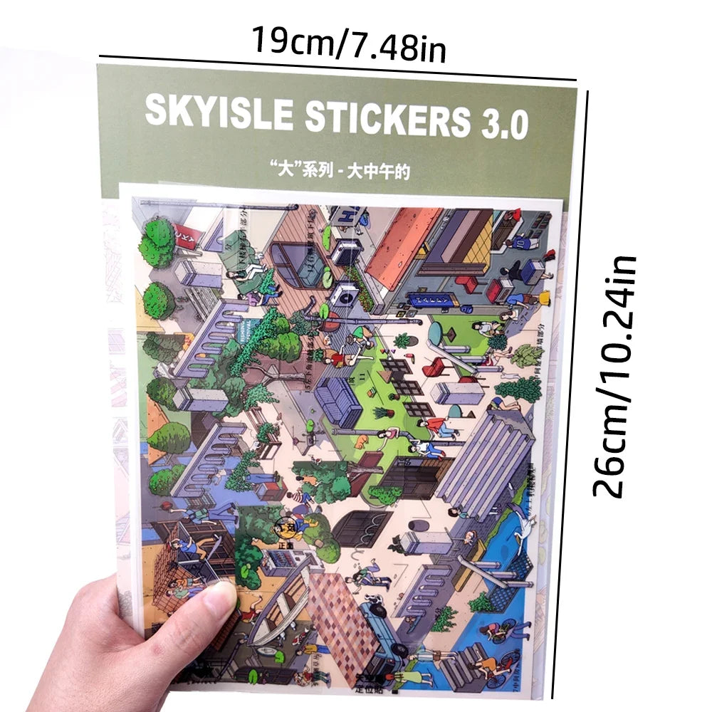 3D Gothic Castle Miniature World Stickers | A4 Cartoon Decal Sheet Decorative Sticker Sheet Qme A