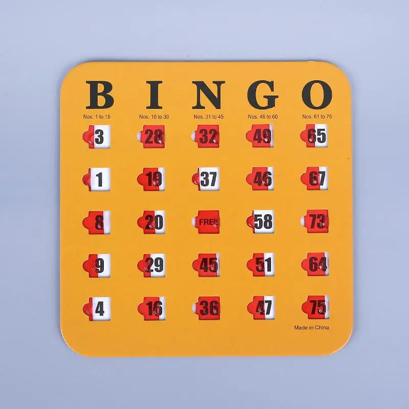 Reusable Bingo Game Cards – Easy-Read Sliding Windows, 5 Pack Reusable Bingo Cards Qme