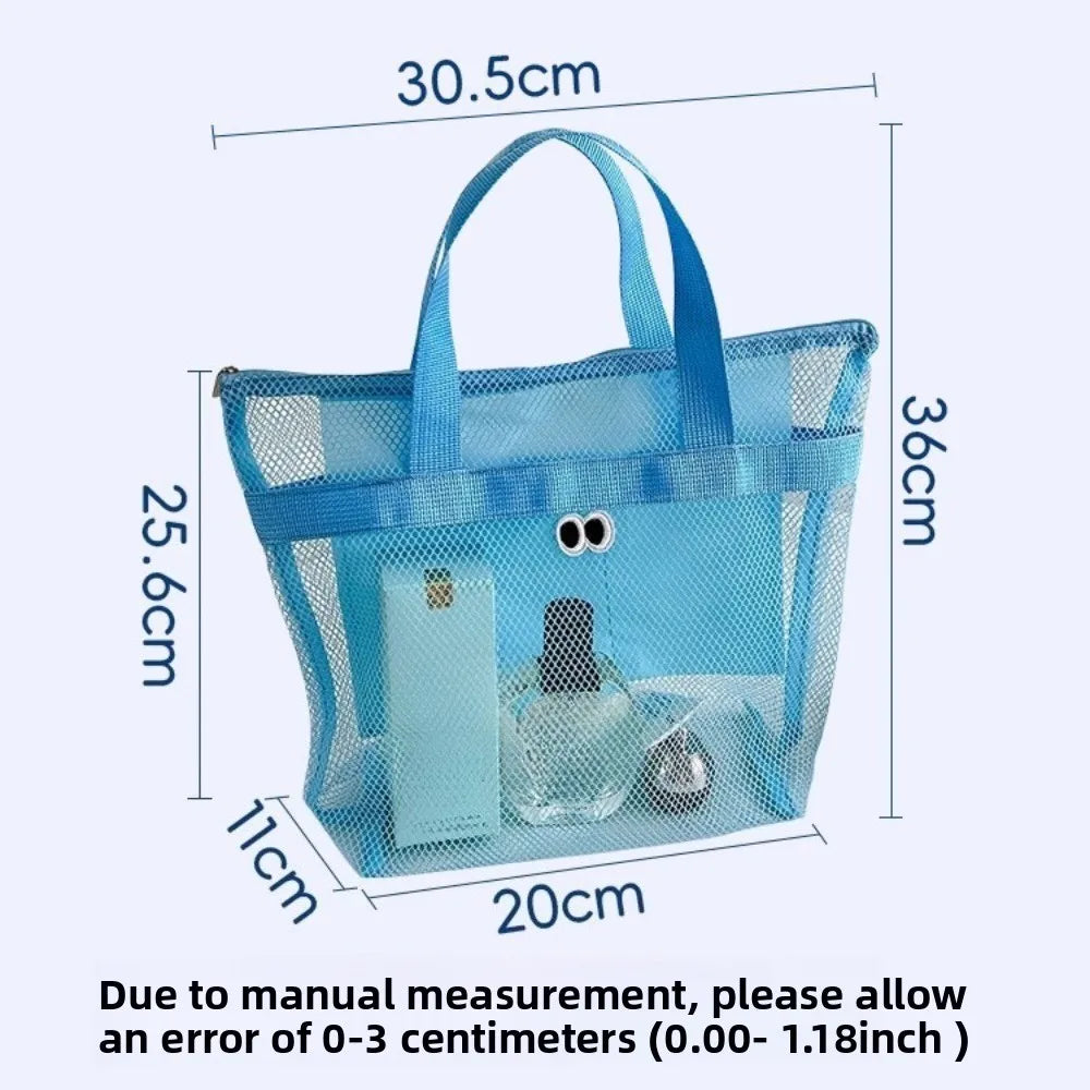 Portable Mesh Storage Bag – Beach, Swim & Gym Organizer Mesh Storage Bag Qme