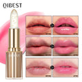 QIBEST Glitter Color-Changing Lip Balm – Long-Lasting Tint Tinted Lip Balm Qme gold foil lipstick