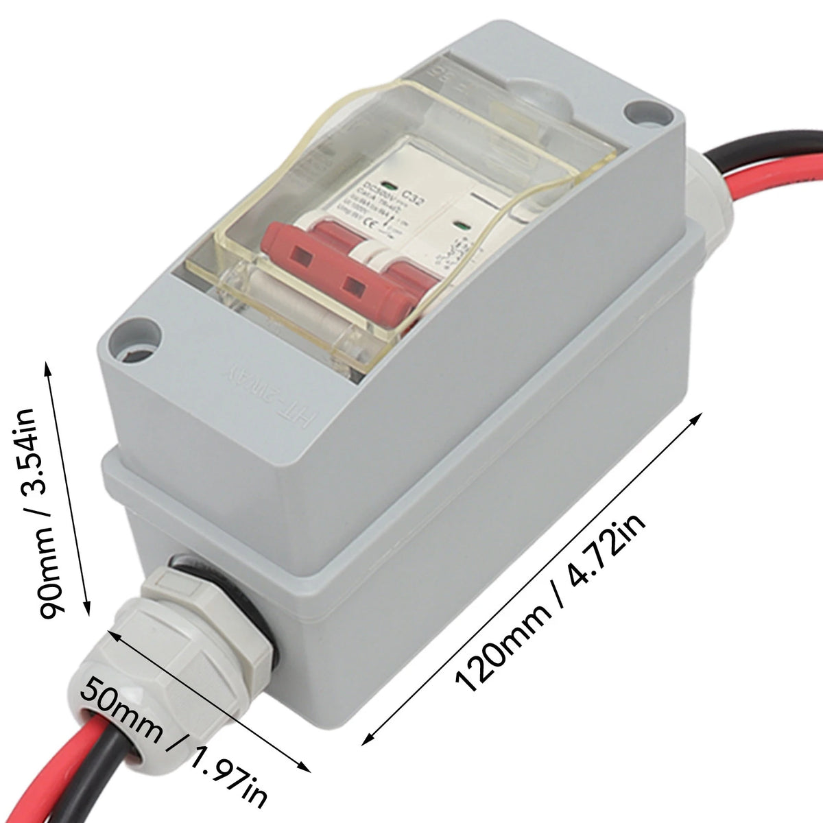 MCB 2P 500V 32A DC Circuit Breaker – IP65 Waterproof Box DC Circuit Breaker Qst Without wire
