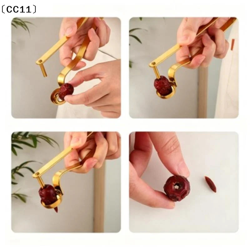 Stainless Steel Cherry & Jujube Pitter – Easy Core Removal Fruit Pitter Tool Qme