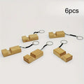 Bamboo Wood Phone Stand Keychain | Mini Portable Cell Holder Keychain Phone Stand Qme 6pcs