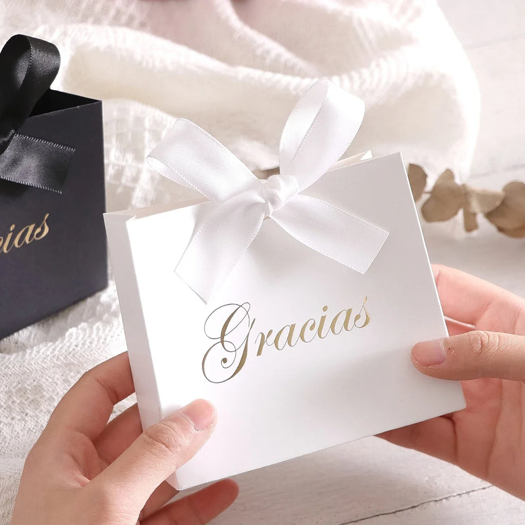 Elegant 5-Piece Gracias Gift Box Set with Ribbon | Snack Boxes Decorative Gift Box Qme