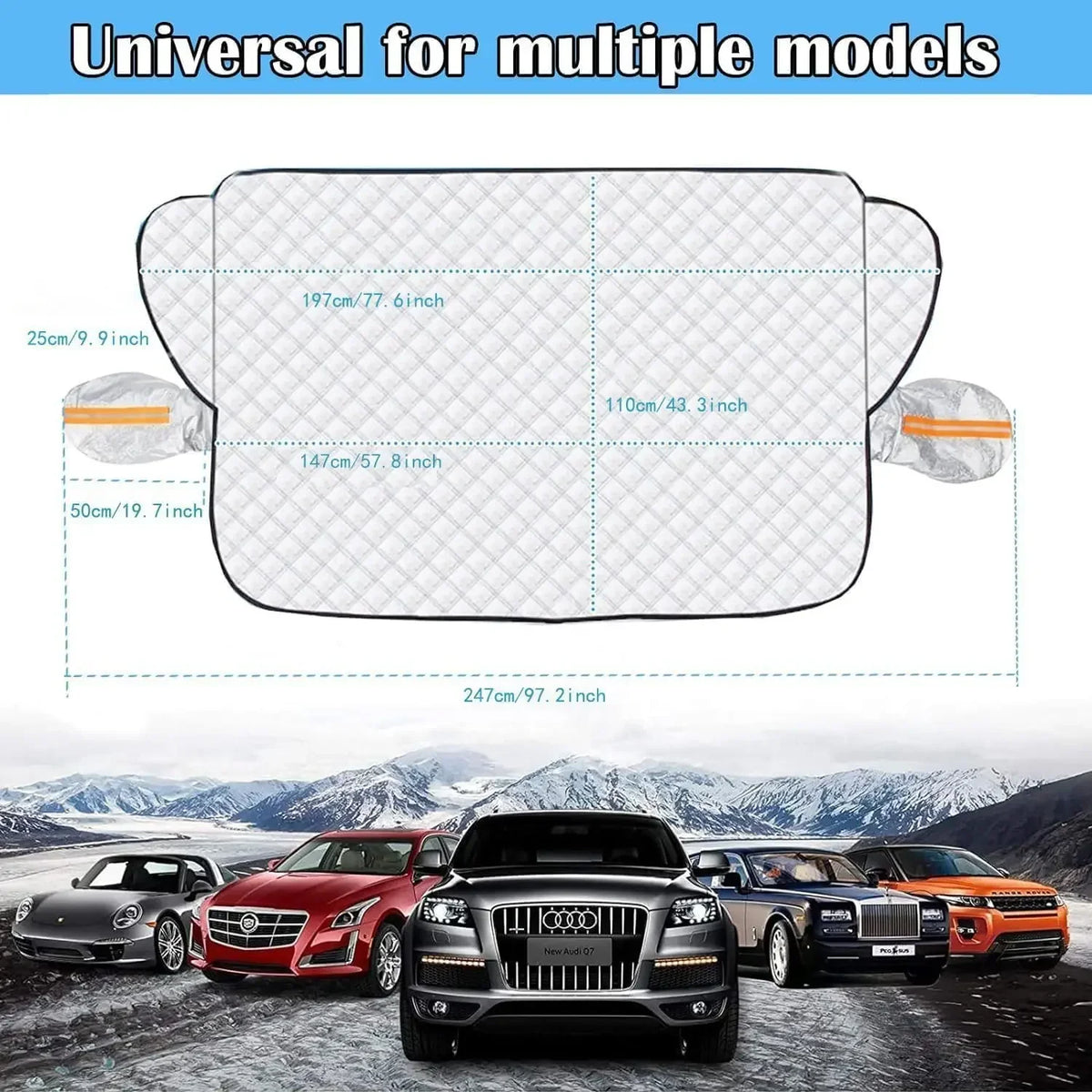 Foldable Car Windshield Sunshade with Storage Pouch | UV Blocker Car Windshield Sunshade Qme