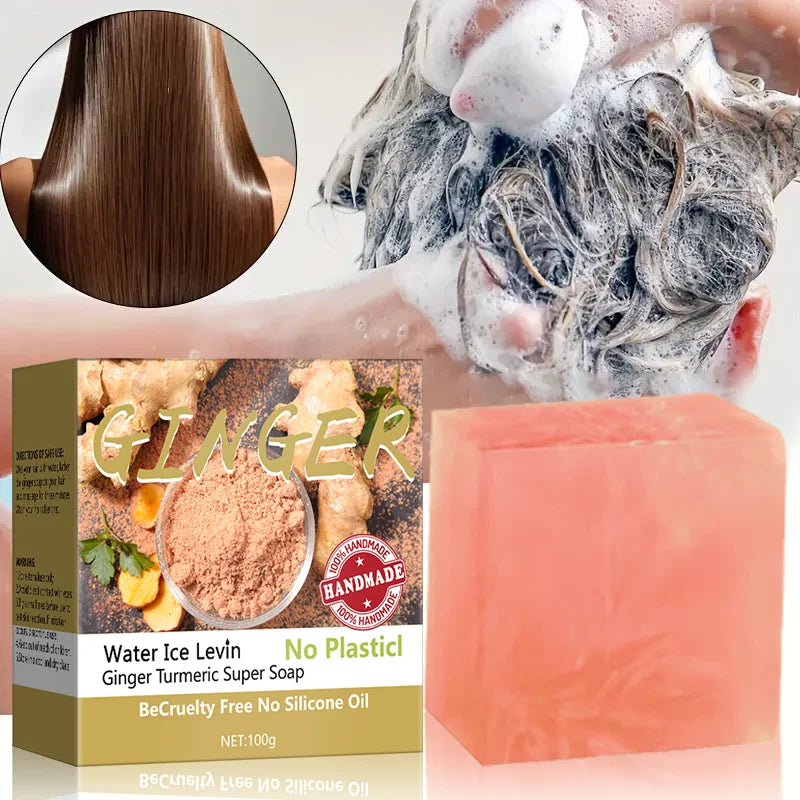 Turmeric Cold Process Shampoo Bar | Pure Plant Hair Treatment Solid Shampoo Bar Qme