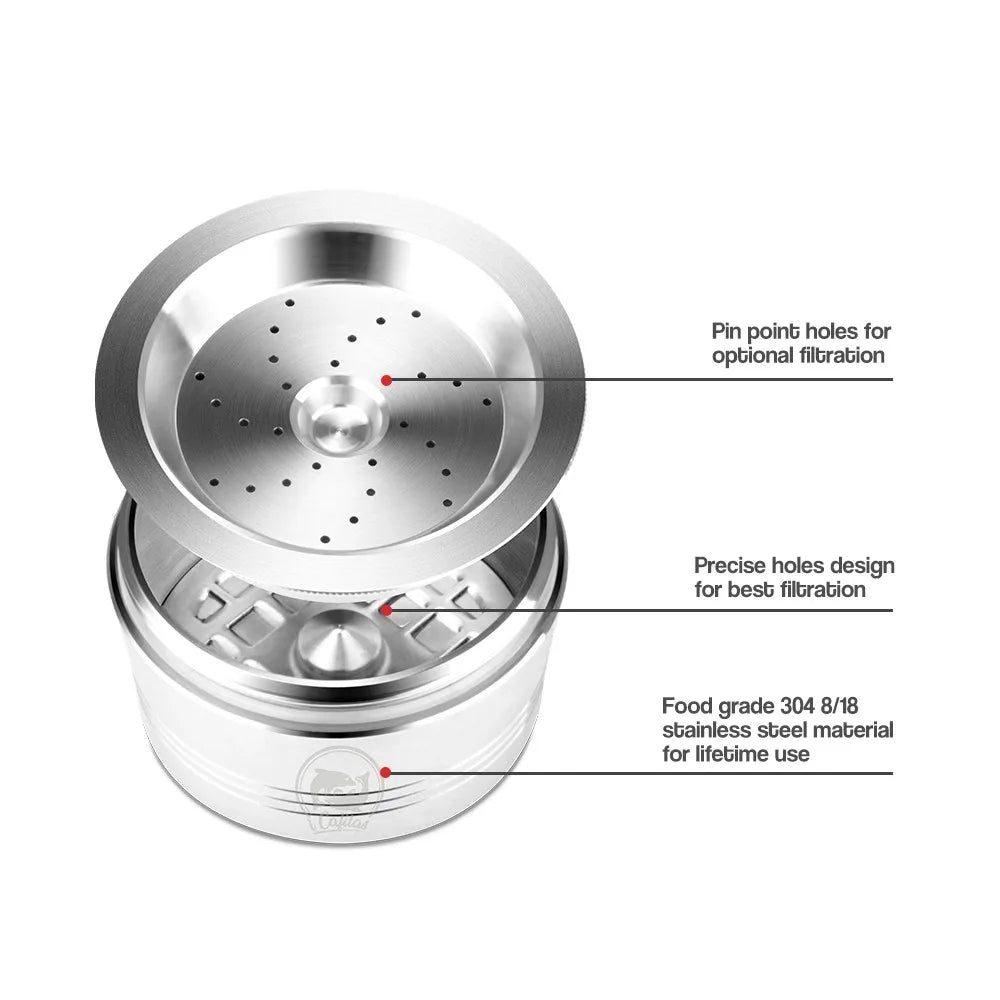 Reusable Stainless Steel Coffee Filter Pods & Tamper Reusable Coffee Filter Qst