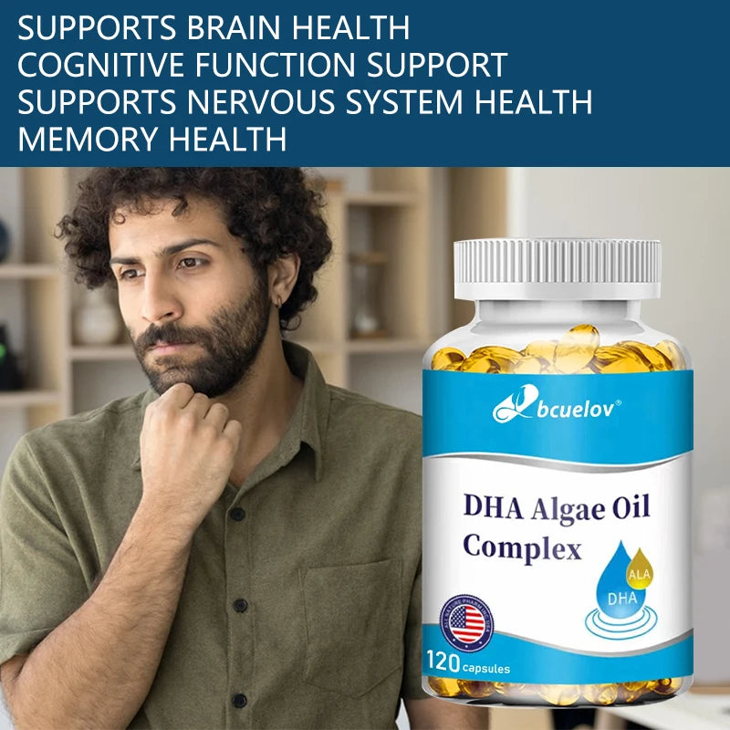 Bcuelov DHA Algae Oil Capsules – Extra Strength Supplement Omega-3 Supplement Qst