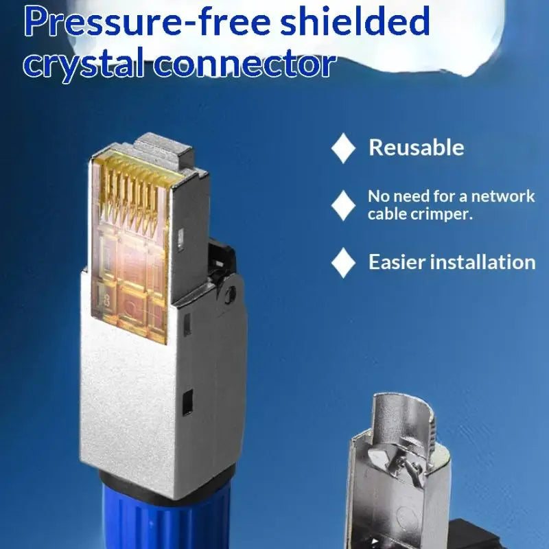 Toolless Shielded RJ45 Network Cable Plug 22–26AWG Connector Network Cable Connector Qme