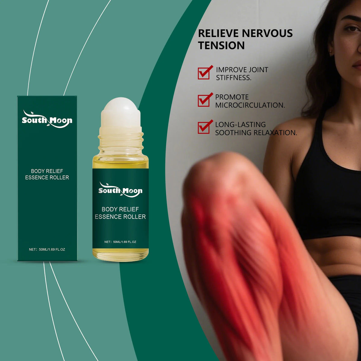 South Moon Herbal Roll-On Massage Oil – Cooling Body Care 50ML Roll-On Massage Oil Qst