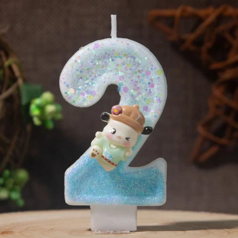 Pacha Dog 0–9 Numbered Birthday Candles Pink Cartoon Cake Topper Birthday Cake Candles Qme
