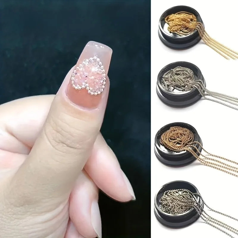 Alloy O-Shape Chain Ball Nail Art DIY Charm Accessories Nail Art Charm Qme 1 set