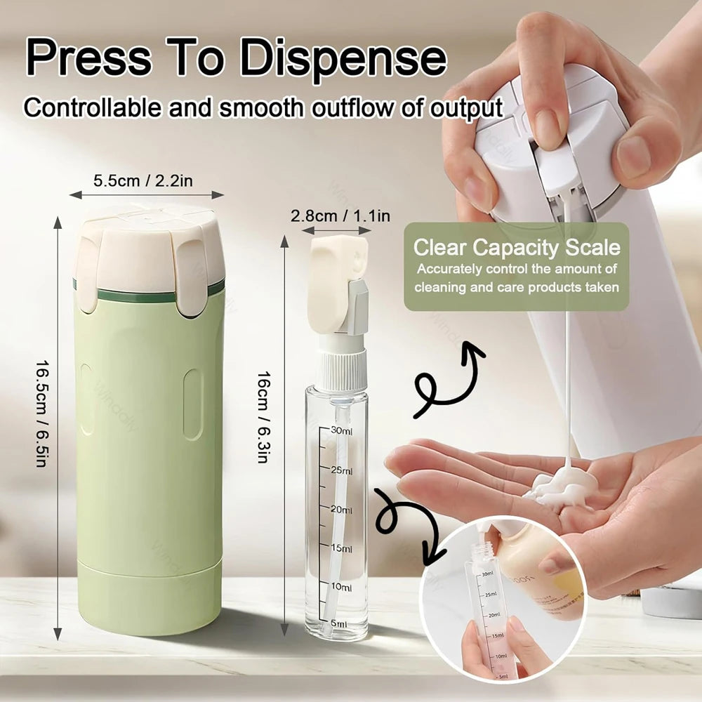 4-in-1 Leak-Proof Travel Dispenser Bottles 30ml – Portable Set Travel Dispenser Set Qst