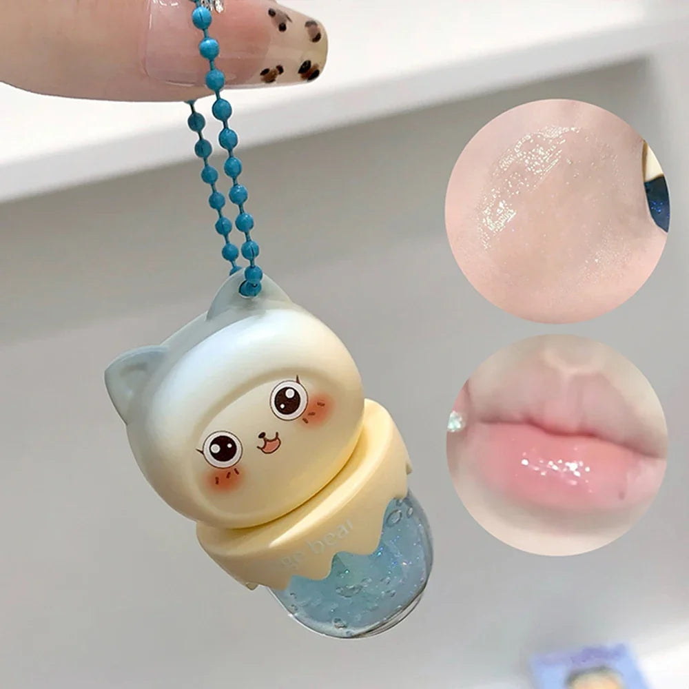 Gege Bear Fruit-Flavored Lip Oil – Hydrating Key Pendant Lip Oil Qme