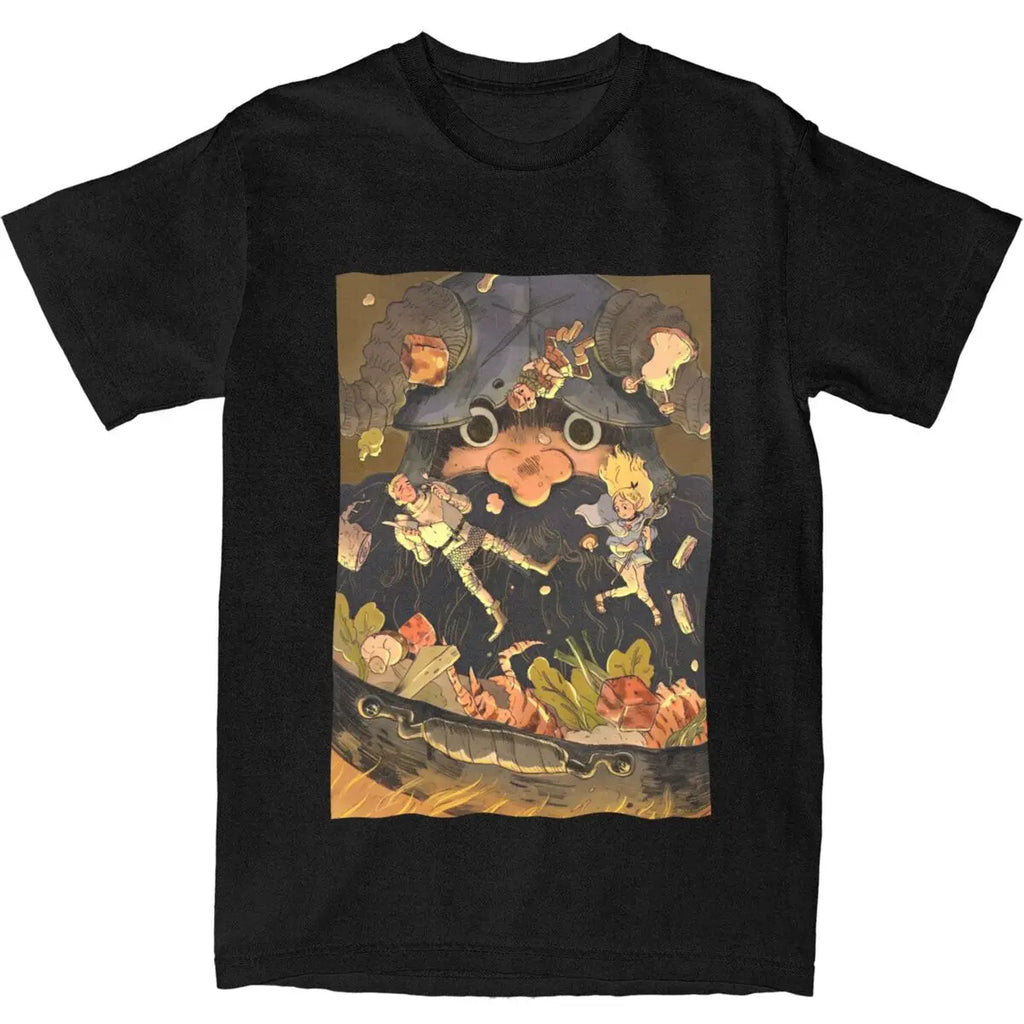 Senshi Dungeon Meshi Anime T-Shirt | 100% Cotton Graphic Tee Anime Graphic Tee Qst