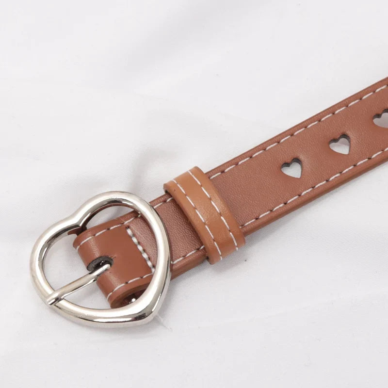 Women's PU Leather Belt Hollow Heart Cutout Design | 6 Colors Women's Fashion Belt Qme A2 100cm China Mainland