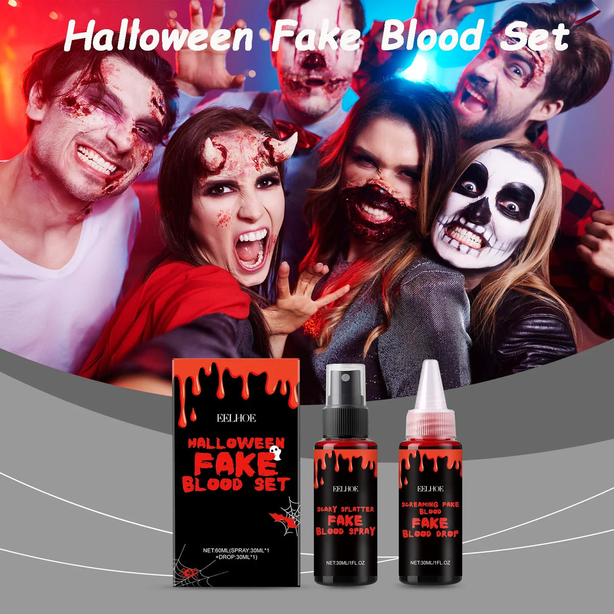 Halloween Fake Blood Kit – Realistic Special Effects Makeup Special Effects Makeup Qme