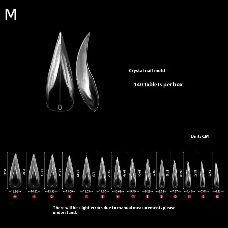 Curved Stiletto Nail Dual Forms 3D Cat's Claw Extension Tips 140pc Nail Extension Forms Qme M