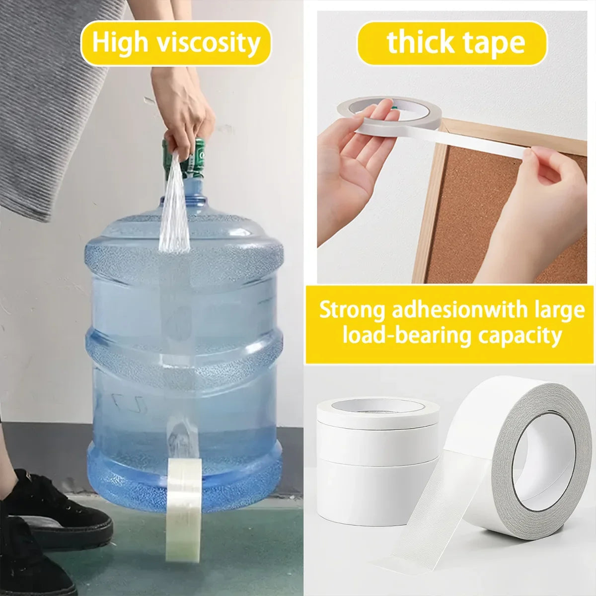 Transparent Double-Sided Adhesive Tape – Strong Fixation, 4 Widths Double-Sided Tape Qme