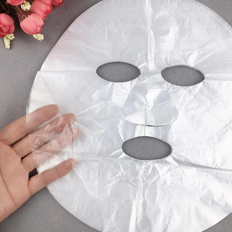 Disposable Face & Neck Protective Film Mask Sheets | Clear PE Disposable Face Mask Qme