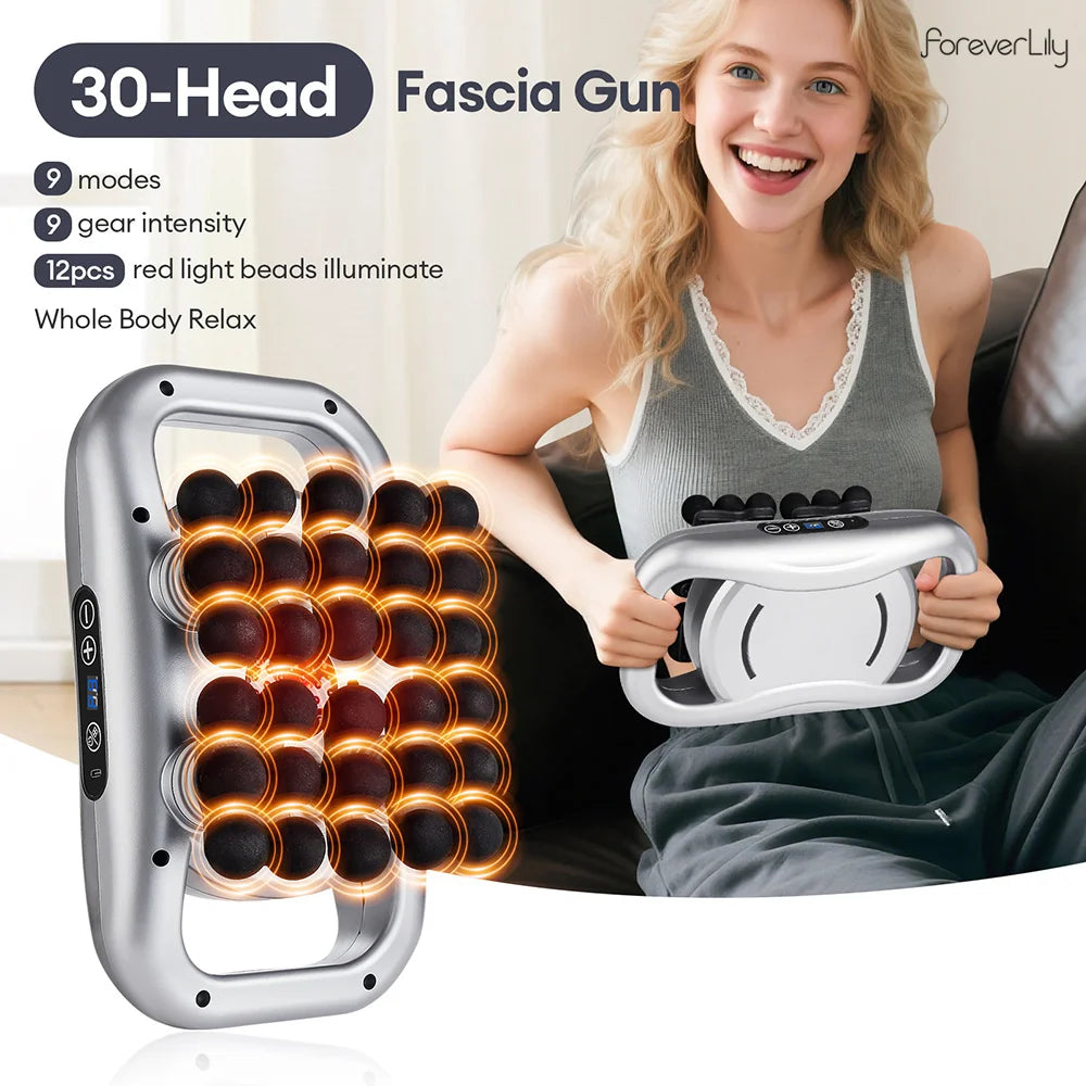 30-Head Fascia Massage Gun – High-Frequency Vibration Body Fascia Massage Gun Qst