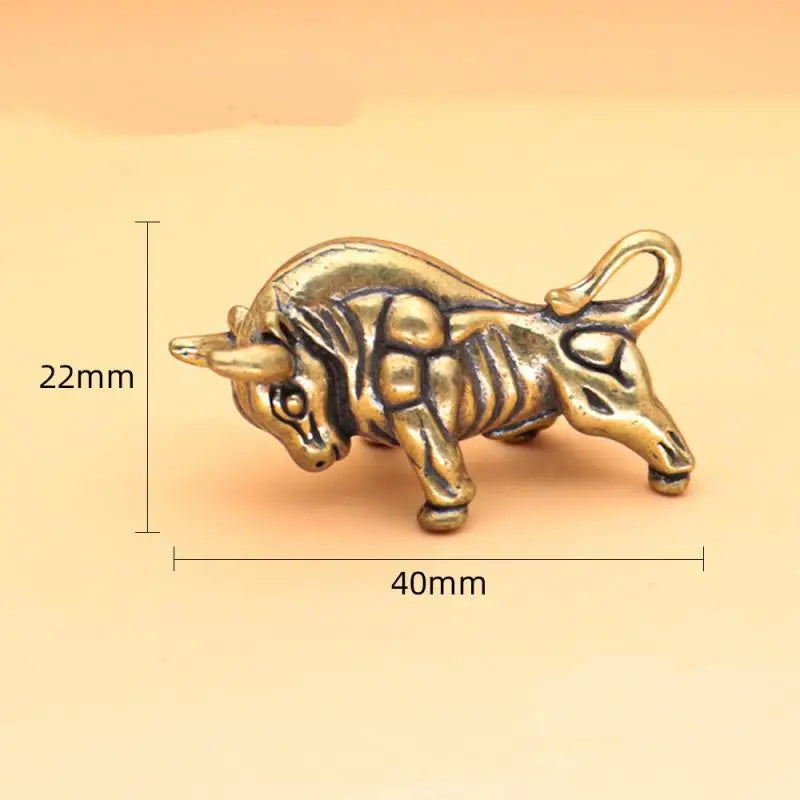 Brass Bullfighting Miniature Figurine Statue | Home Office Decor Decorative Figurine Qme A2