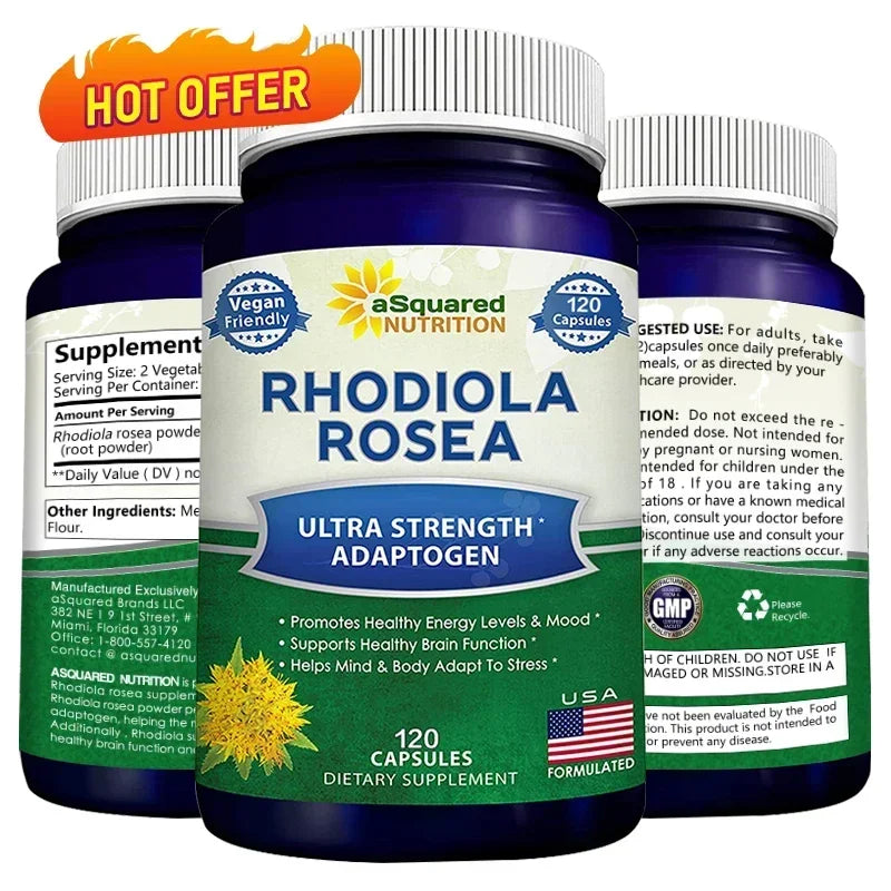 Rhodiola Rosea & Black Pepper Supplement – Focus, Mood & Energy Herbal Supplement Qst