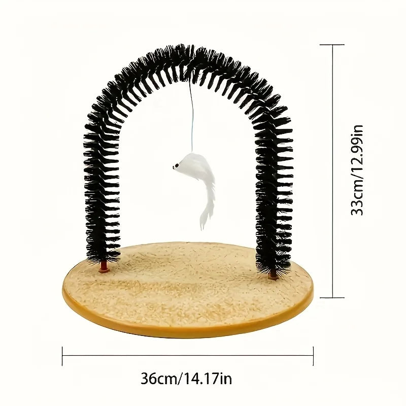 Cat Arch Grooming Brush & Self-Massager Toy – Indoor Cats Cat Grooming Toy Qme
