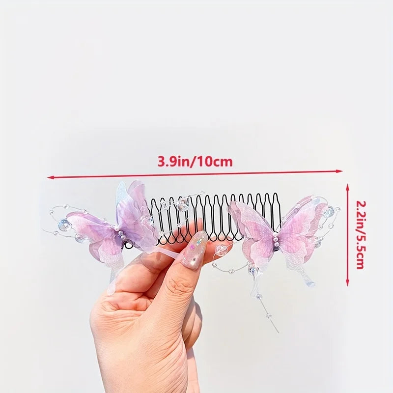 Cute Invisible Butterfly Hair Clip U-Shaped Stretchable Butterfly Hair Clip Qme