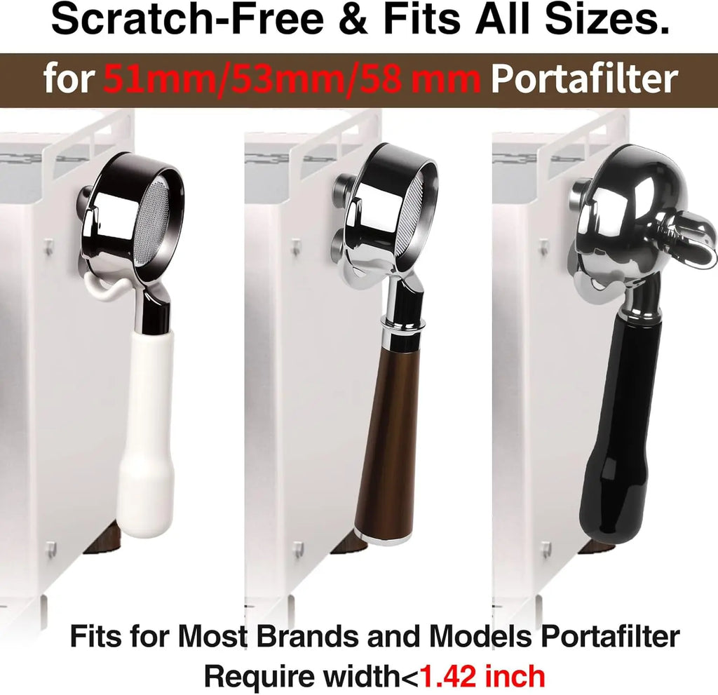 Wall Mount Portafilter Holder – Stainless Steel Espresso Organizer Portafilter Holder Qme